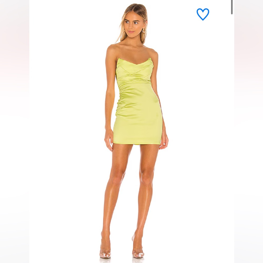 Superdown - Valentina Strapless Mini Dress in Chartreuse